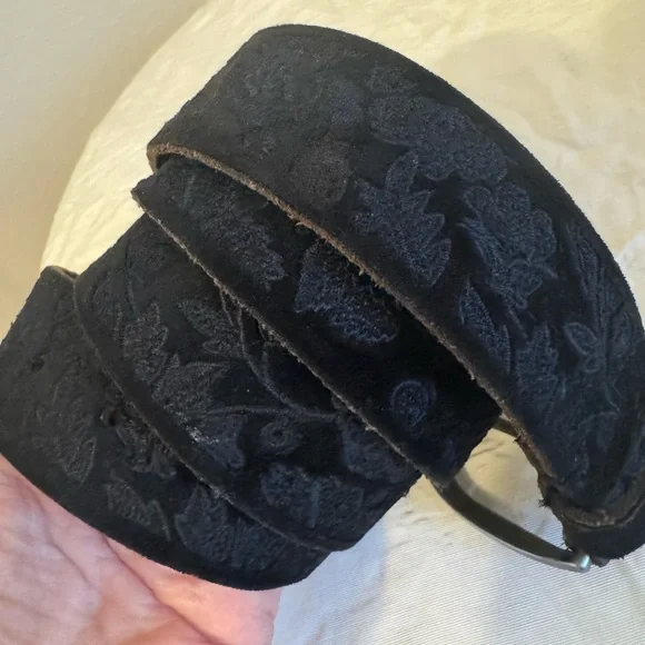 Lucky Brand Black Textured Belt - Picture 1 of 5